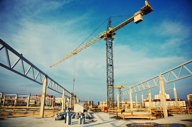 Construction tower crane at a build project